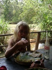 eating lunch off a plantain leaf..delicious