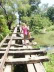 walking over railway in Sambo Creek